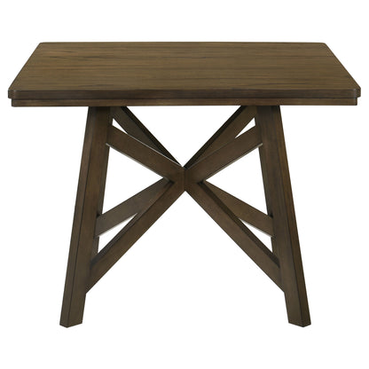 Square Brown Dining Table, 47-inch Square Counter Height