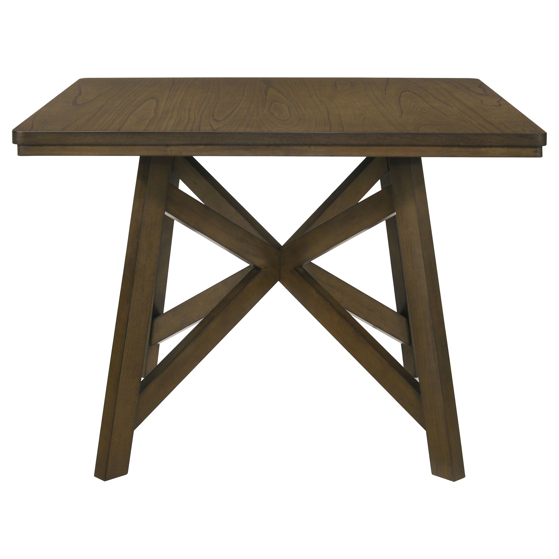 Square Brown Dining Table, 47-inch Square Counter Height