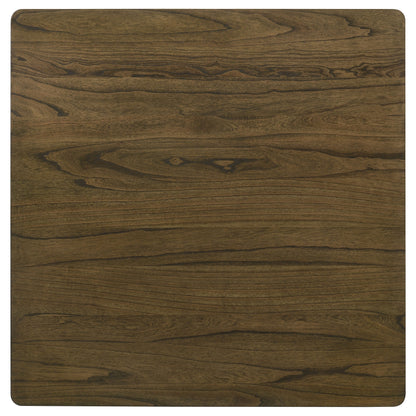 Square Brown Dining Table, 47-inch Square Counter Height
