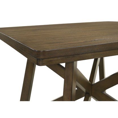 Square Brown Dining Table, 47-inch Square Counter Height