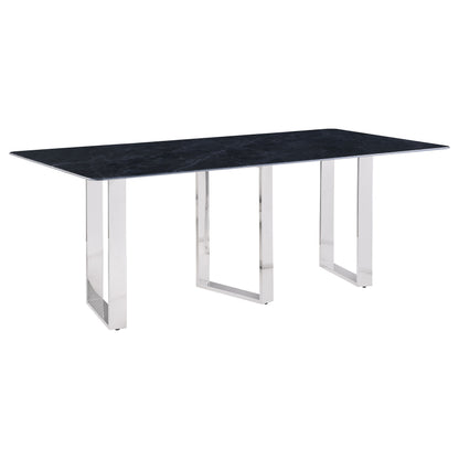 Grey Sintered Stone Rectangular Dining Table for Modern Dining Rooms
