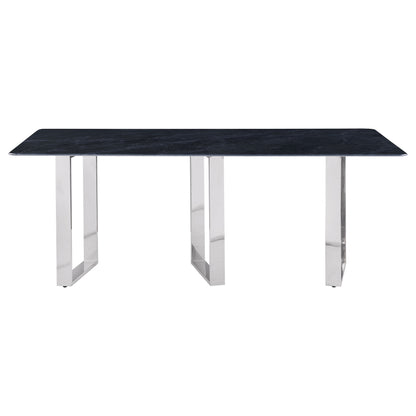 Grey Sintered Stone Rectangular Dining Table for Modern Dining Rooms