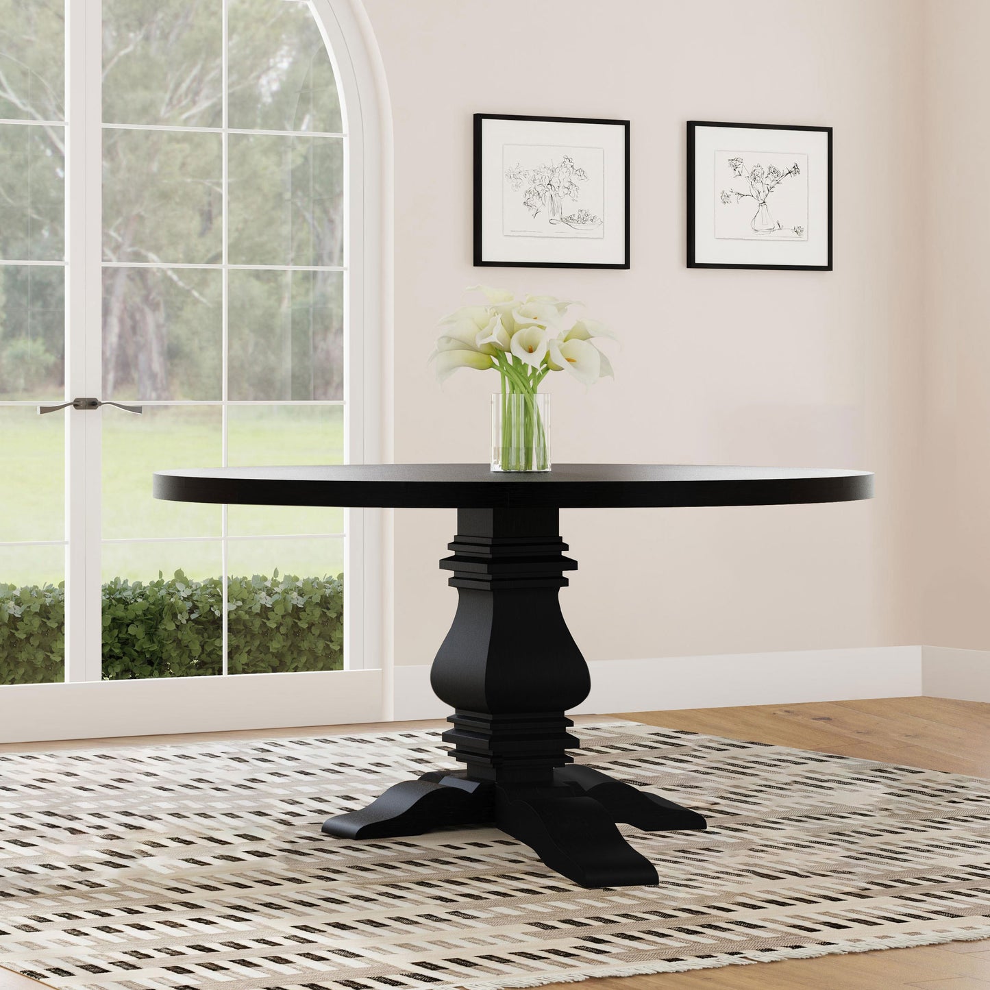 Allende Black Round Dining Table