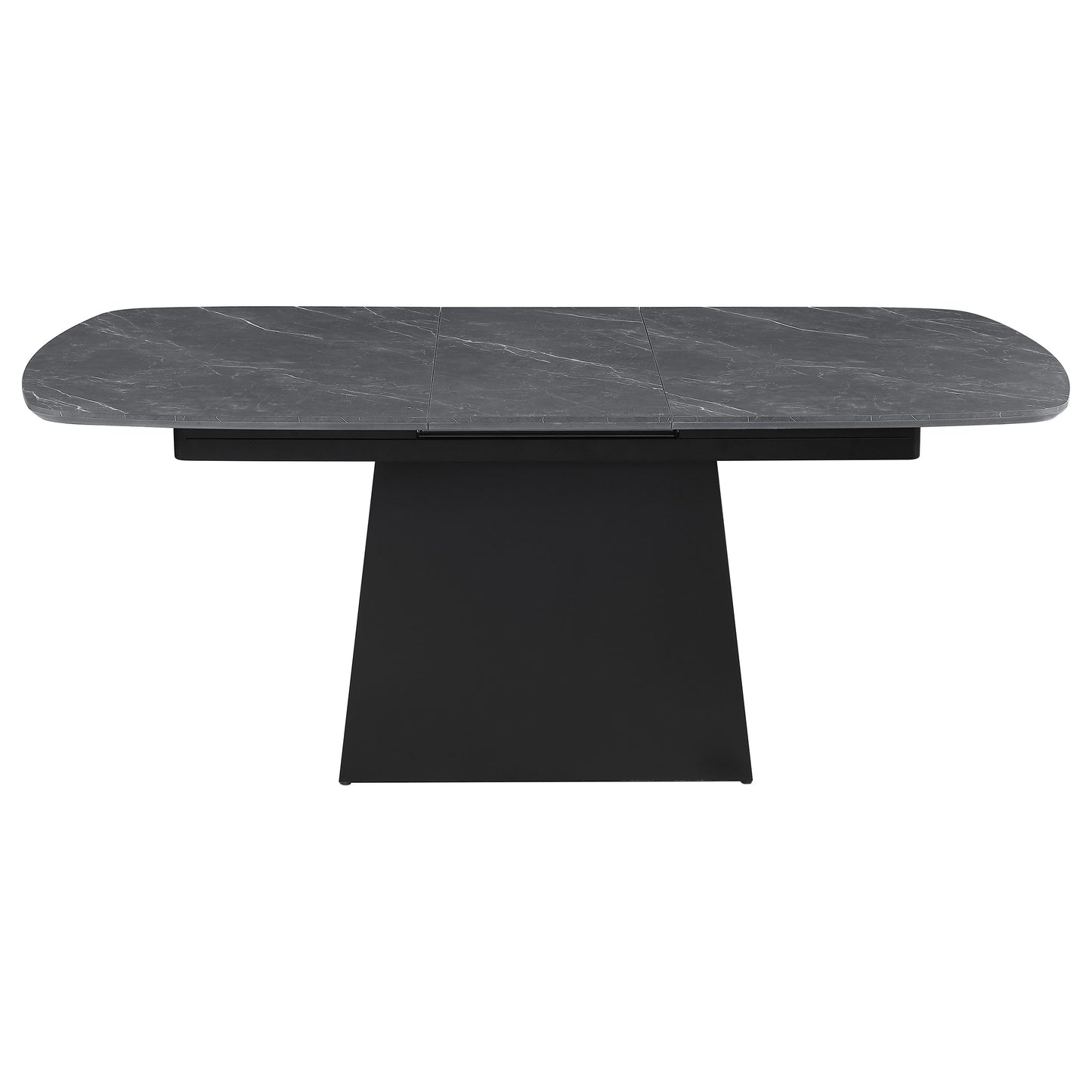 Black Faux Marble Extension Dining Table - Seats 6