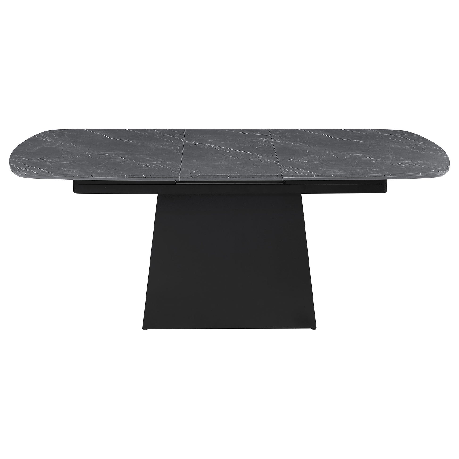 Black Faux Marble Extension Dining Table - Seats 6