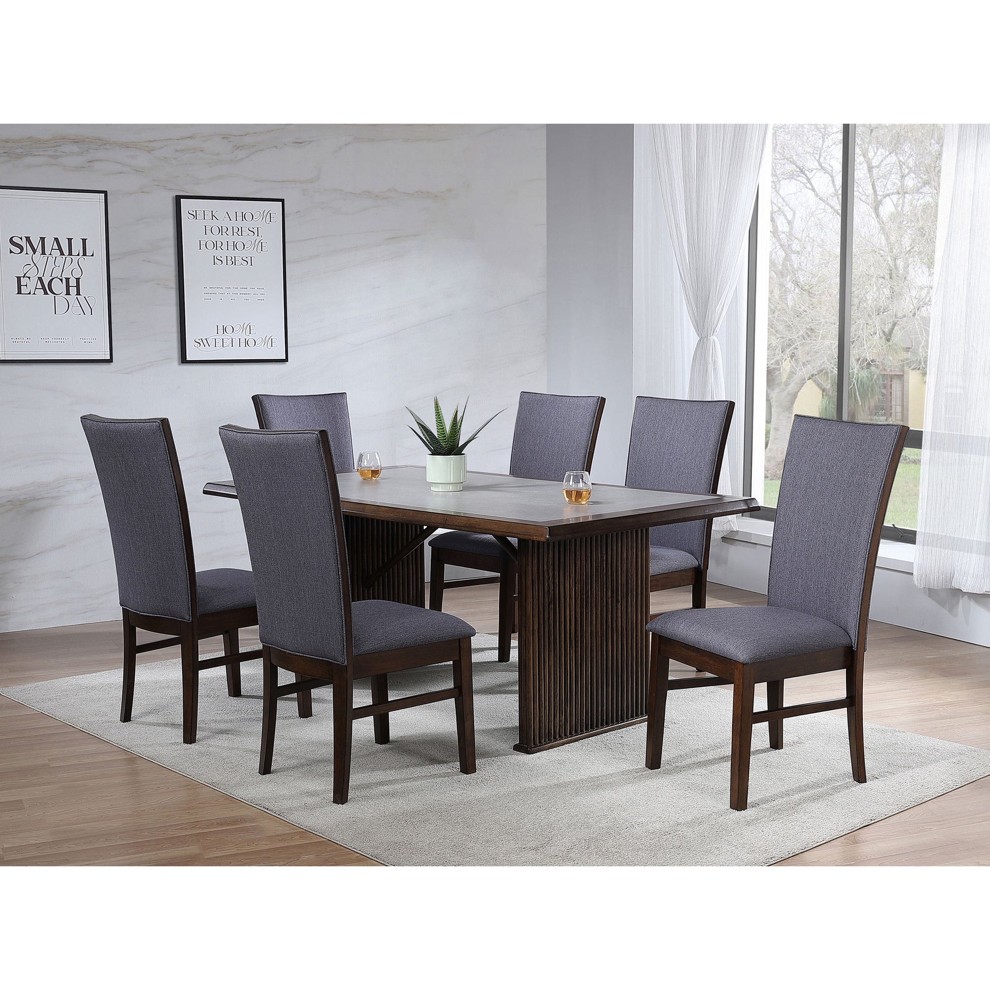 Brown Rectangular Dining Table - Seats 4