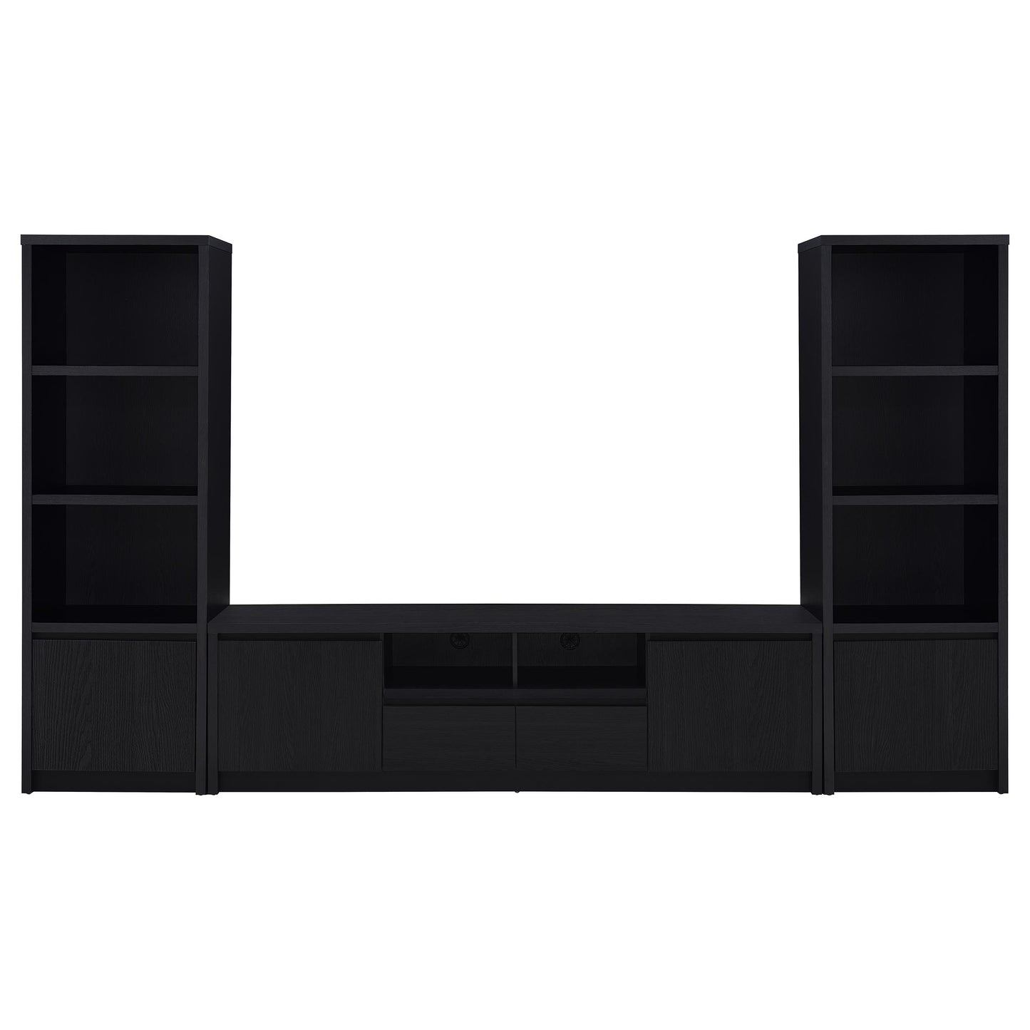 Sloat Black 3-Piece Entertainment Center - TV Stand & Towers