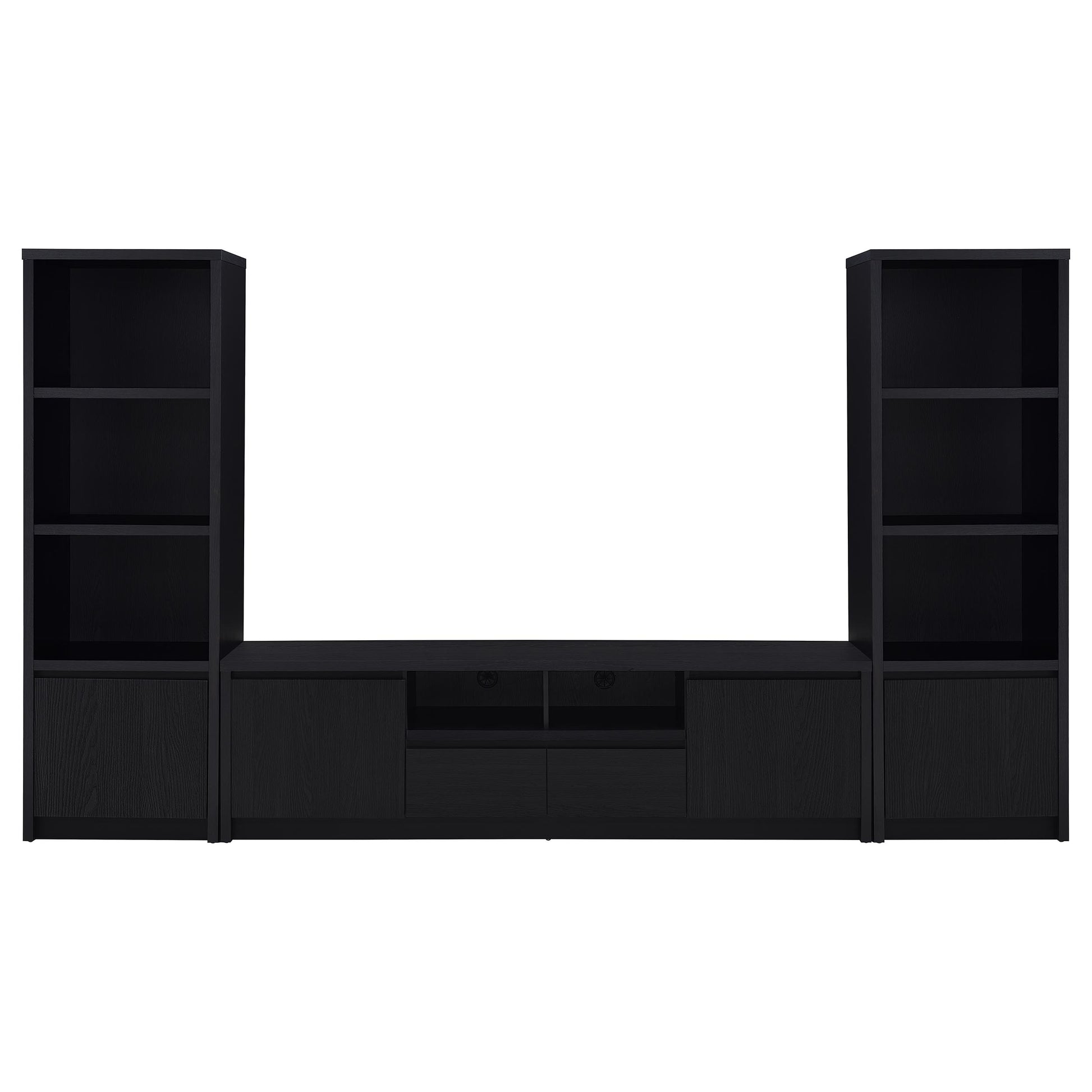 Sloat Black 3-Piece Entertainment Center - TV Stand & Towers