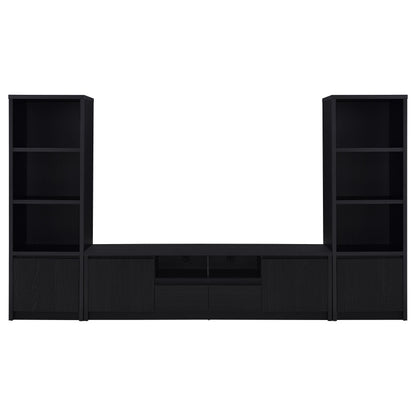 Sloat Black 3-Piece Entertainment Center - TV Stand & Towers