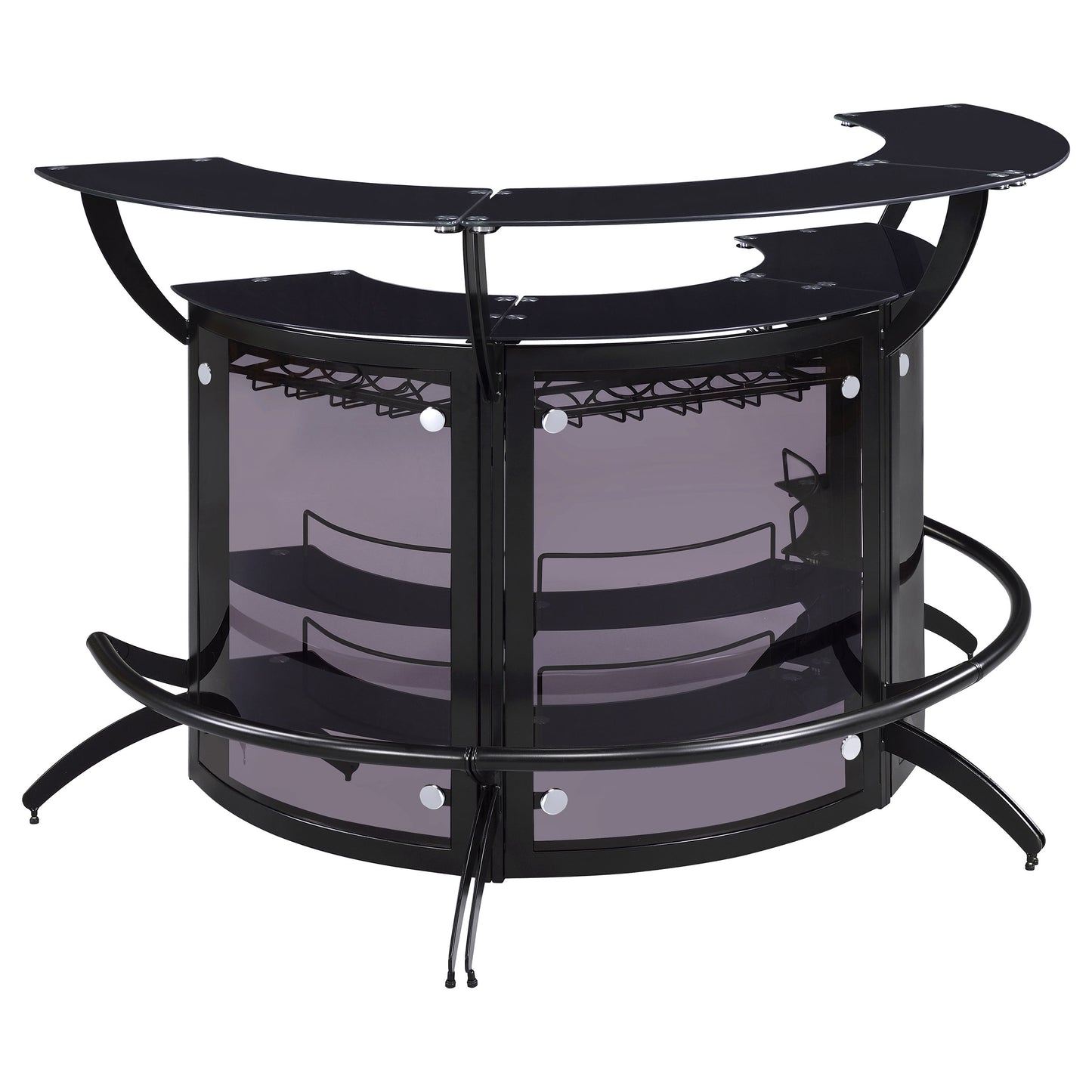 Black Metal Bar Table - 3 Piece Contemporary Design for Dining Room