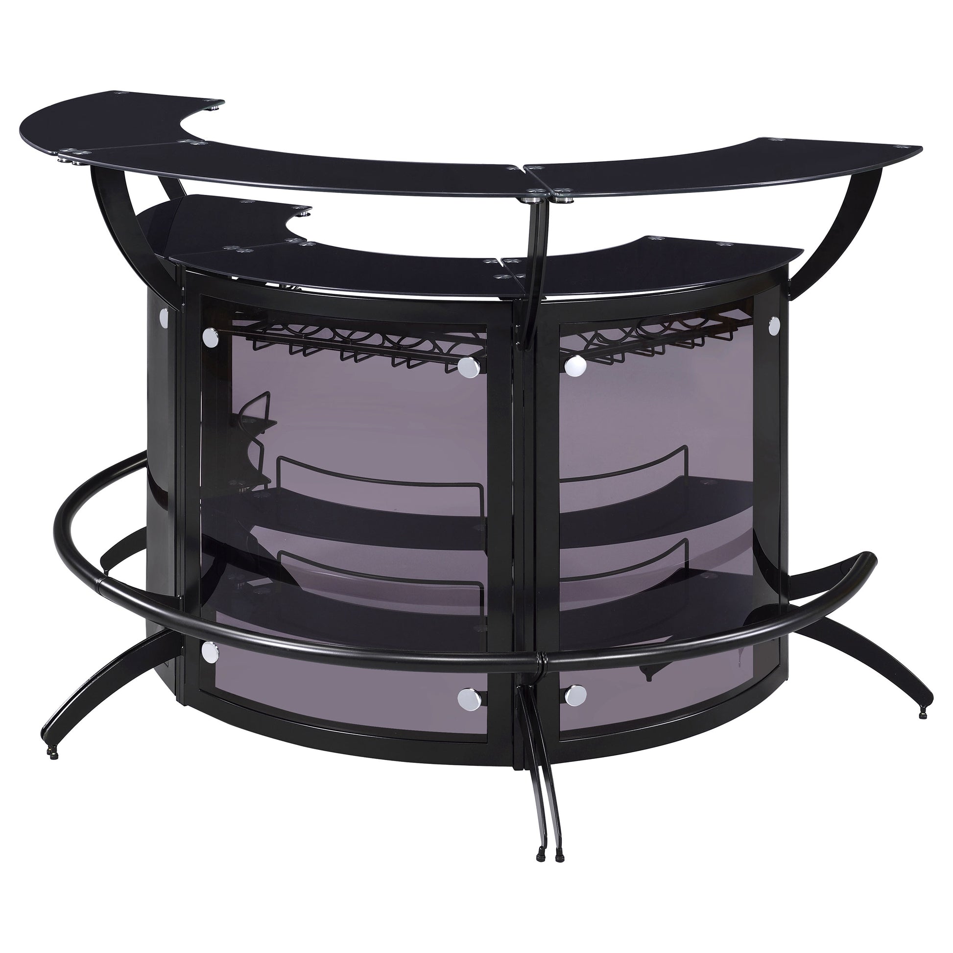Black Metal Bar Table - 3 Piece Contemporary Design for Dining Room