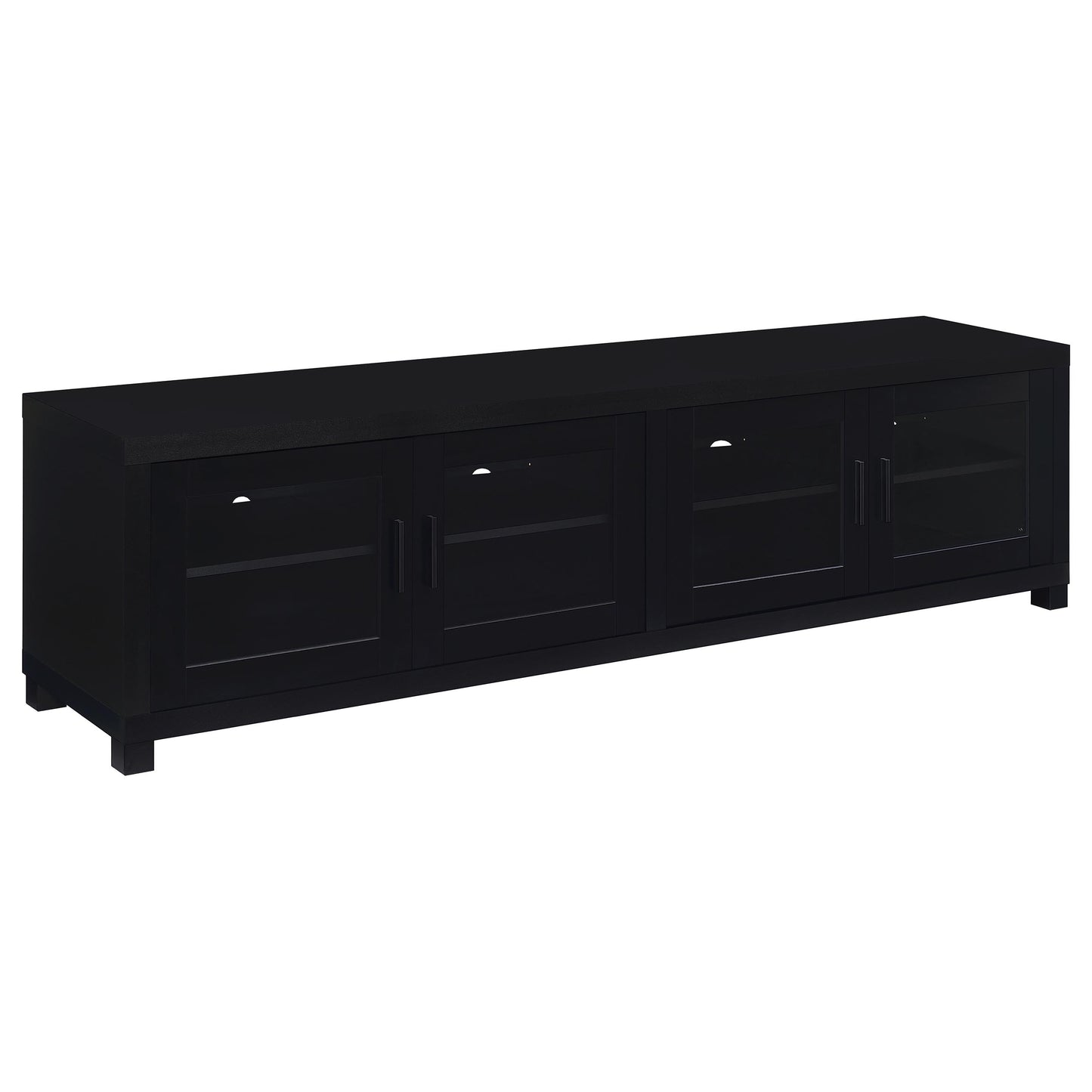 Black 3-Piece TV Stand & Media Towers - 79 Inch Storage