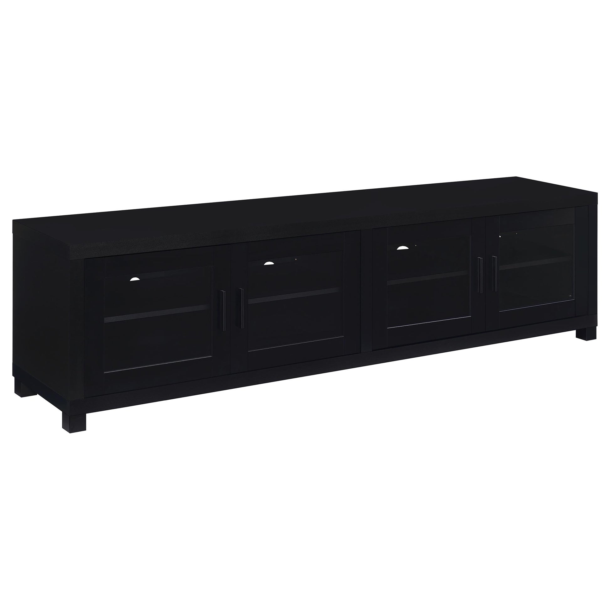 Black 3-Piece TV Stand & Media Towers - 79 Inch Storage