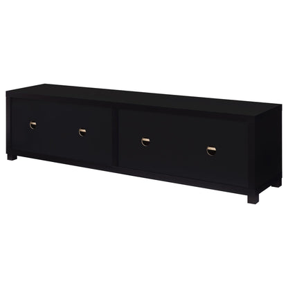 Black 3-Piece TV Stand & Media Towers - 79 Inch Storage