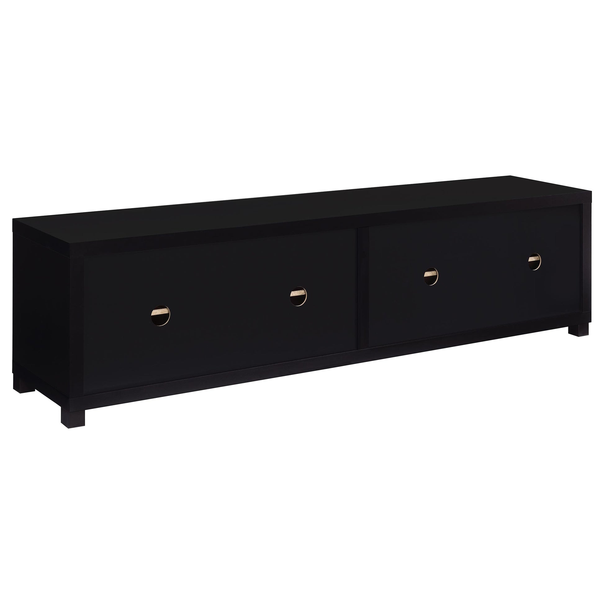 Black 3-Piece TV Stand & Media Towers - 79 Inch Storage