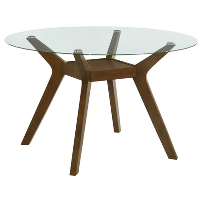 Mid-Century Modern Round Wood Dining Table for Dining Room