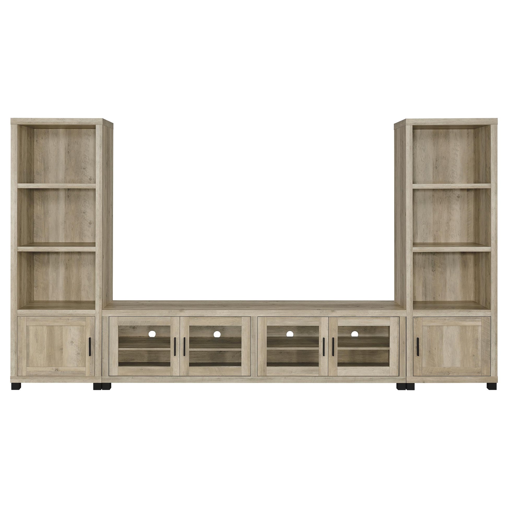 Natural Engineered Wood 6 Piece Sectional Sofa