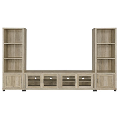 Natural Engineered Wood 6 Piece Sectional Sofa