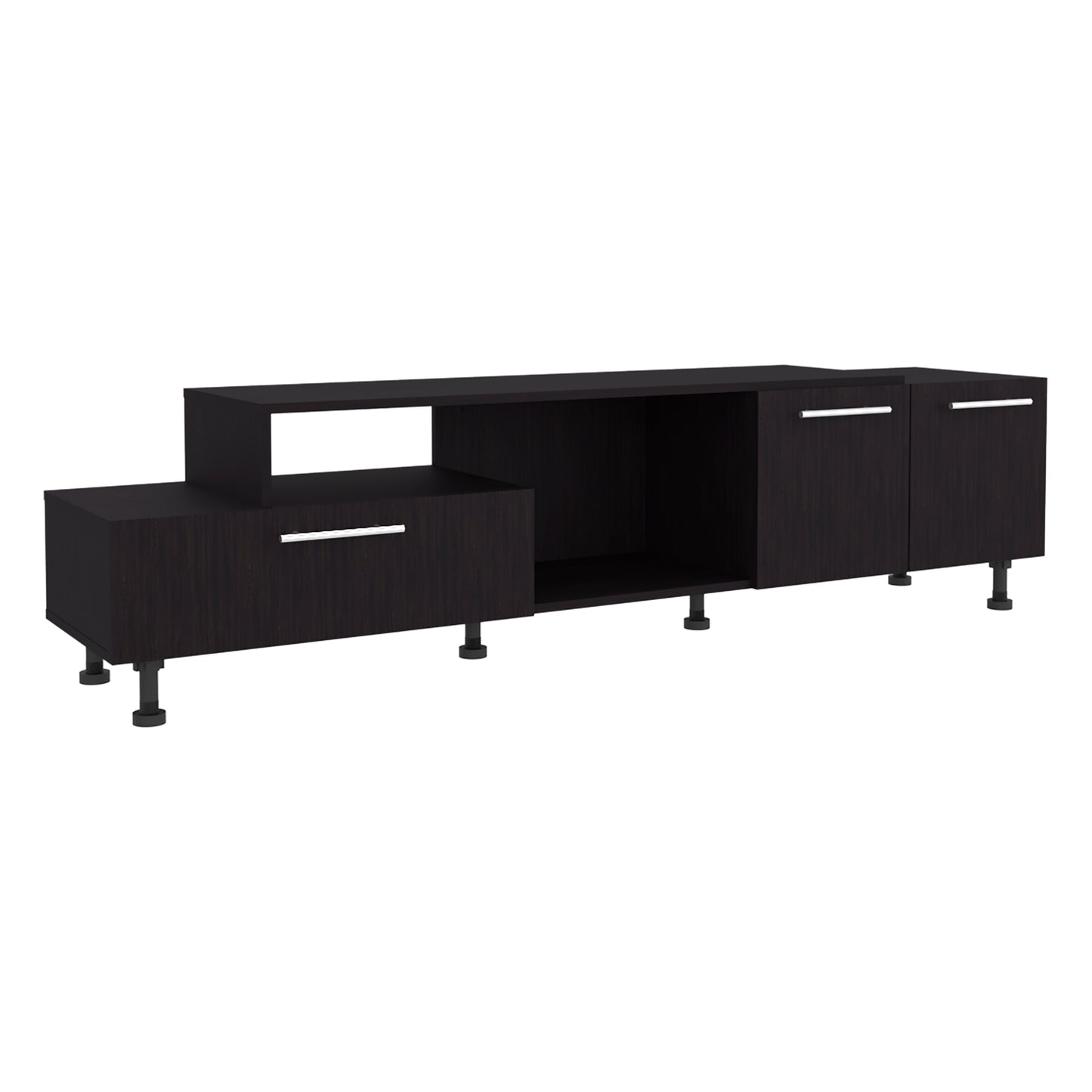 Athol 69" Wide TV Stand - Black Storage & Cable Management