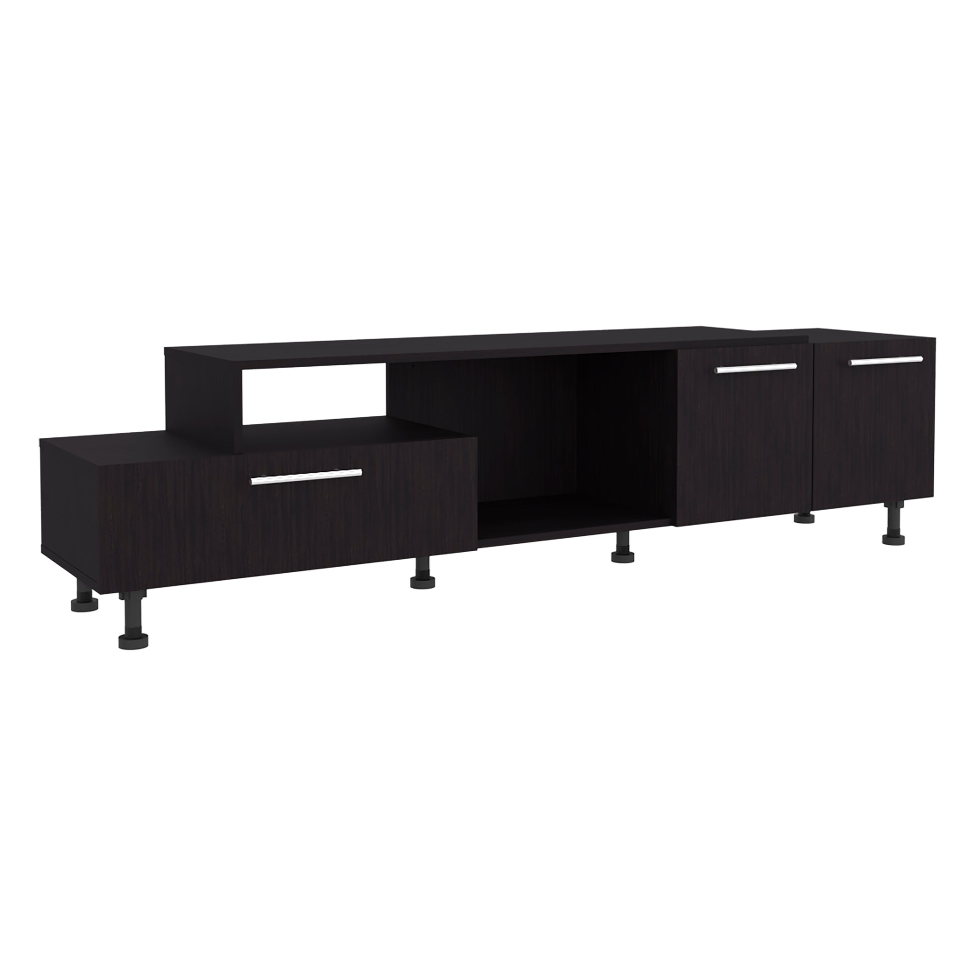 Athol 69" Wide TV Stand - Black Storage & Cable Management