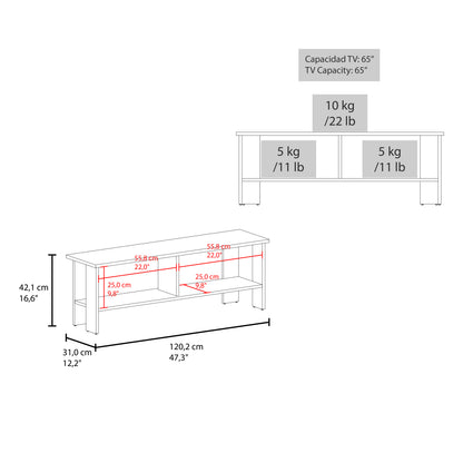 Dark Walnut TV Stand - 47" Wide for Living Room