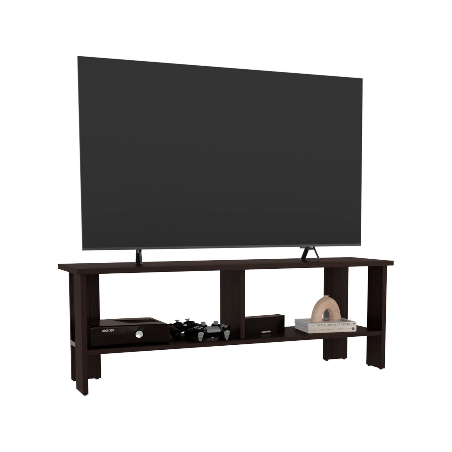 Dark Walnut TV Stand - 47" Wide for Living Room