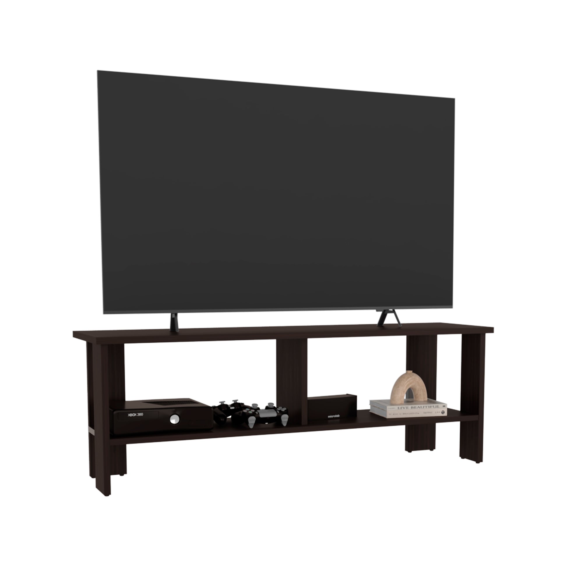 Dark Walnut TV Stand - 47" Wide for Living Room