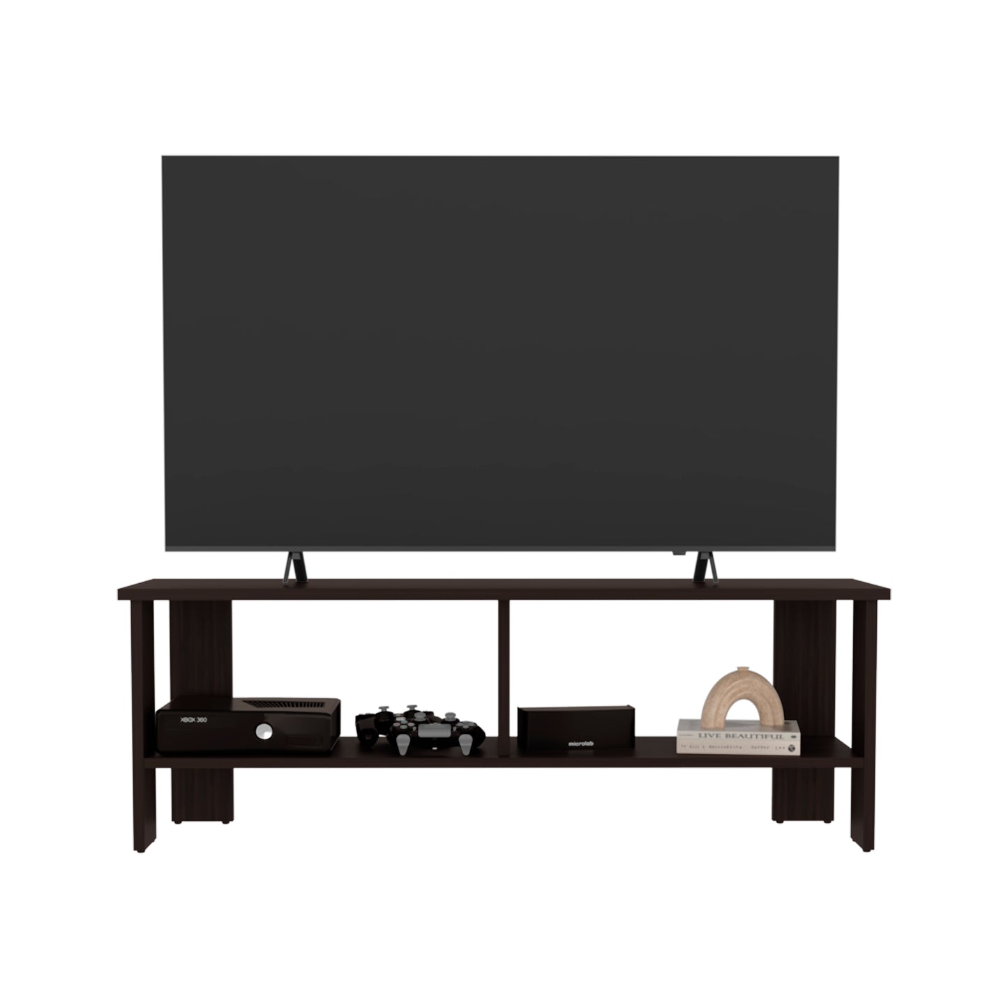 Dark Walnut TV Stand - 47" Wide for Living Room
