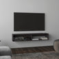 Eco 59" Floating Tv Stand with Two Rectangular Shelves  Black Wengue
