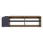 Solene TV Stand with Open Shelves For Various Modern Storage, Media Console for Living Room, Natural Oak, Blue