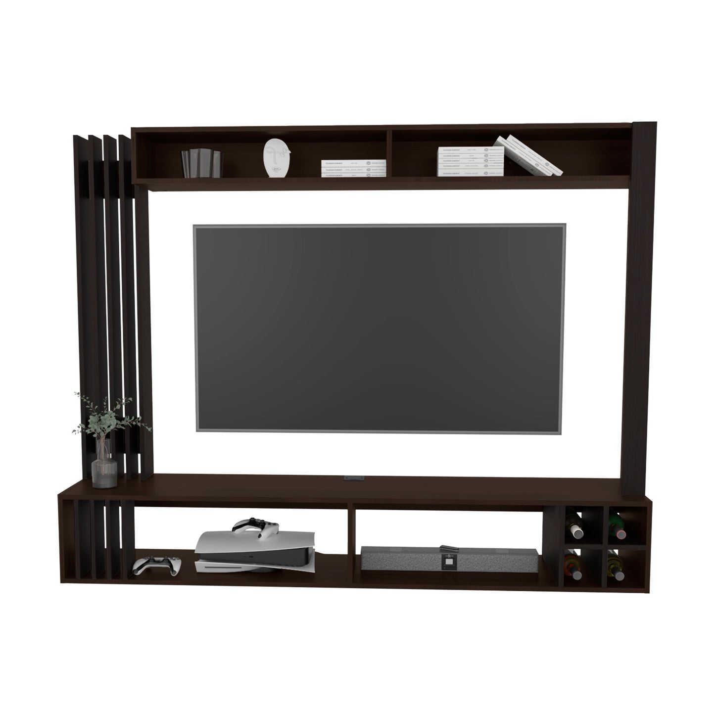 Bremmen Entertainment Center - Walnut TV Stand with Storage