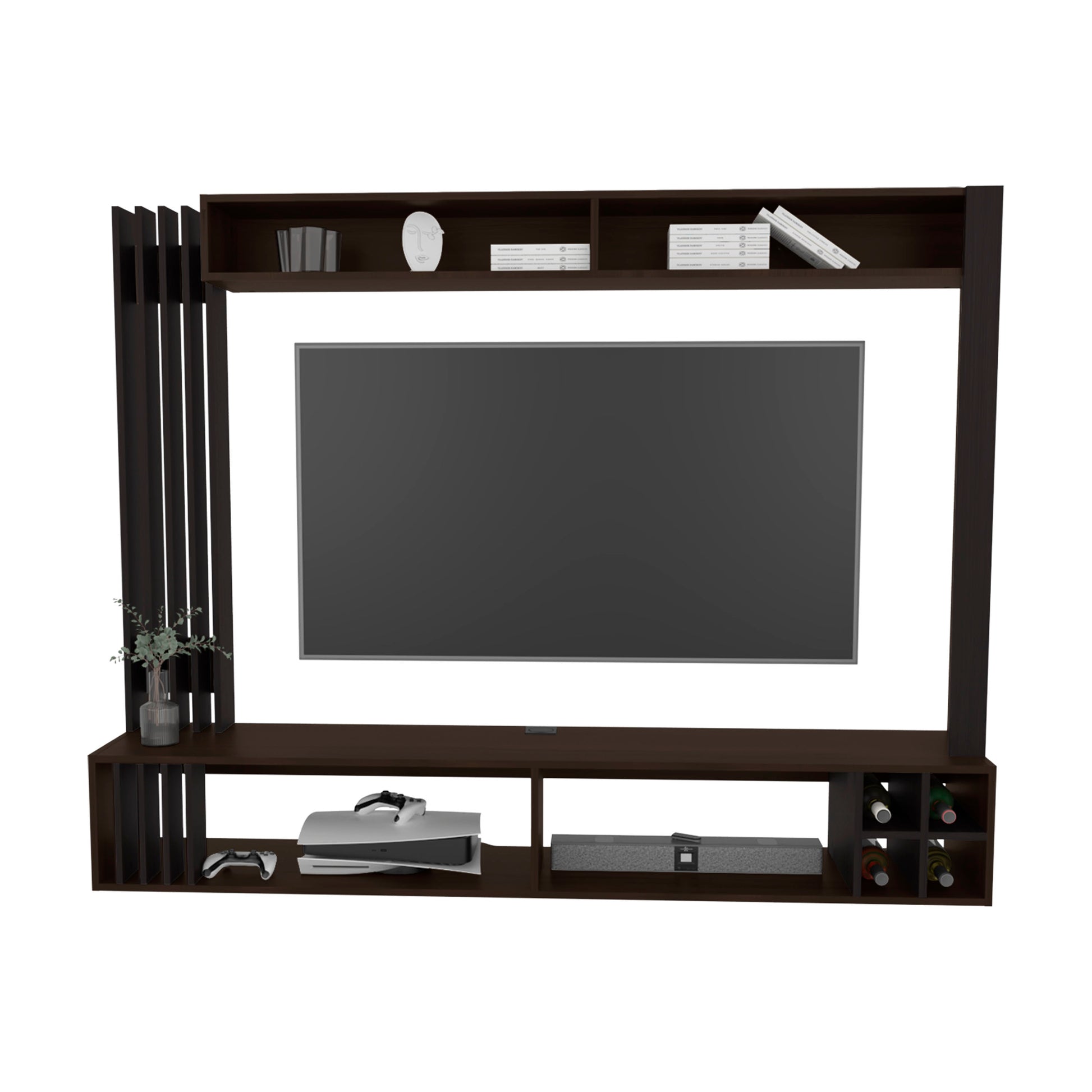 Bremmen Entertainment Center - Walnut TV Stand with Storage