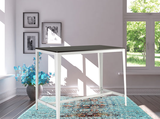 Farmhouse Style Minimalist Counter Height Table In Brown/ White