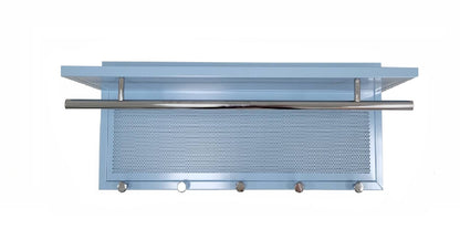 Blue Metal Coat Rack with Shelf - Wall Mounted for Living Room
