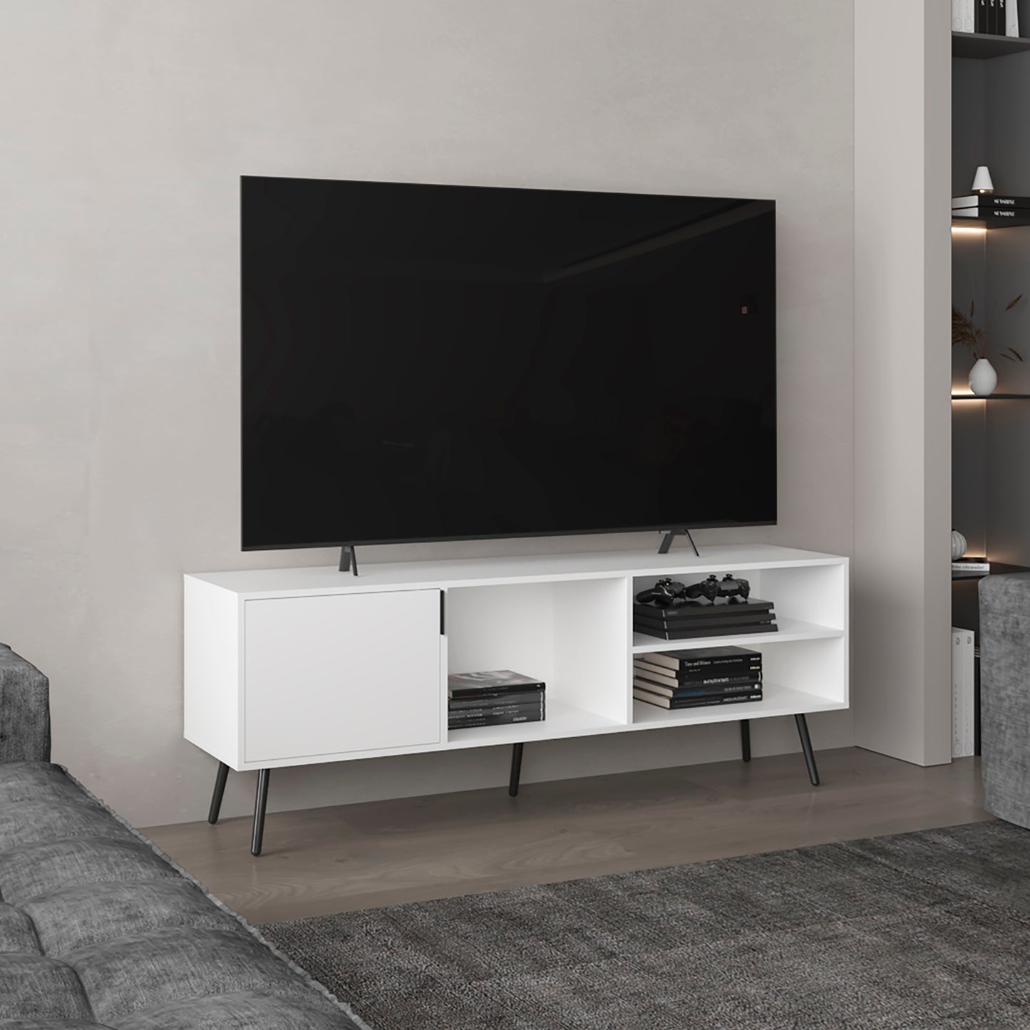 Long Beach Tv Stand , Living Room, White