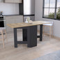 Folding Table with Expandable Design in 3 Forms, Black / Macadamia