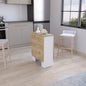 Folding Table with Expandable Design in 3 Forms, White / Macadamia