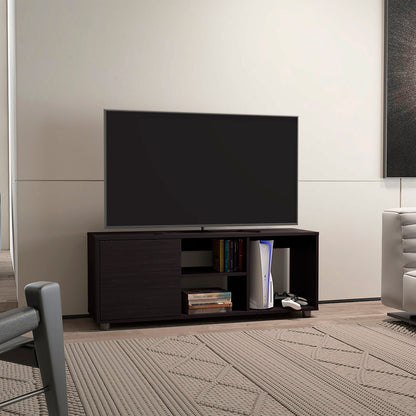 Tv Stand, 1 Door, 4 Shelves, 55" TV Capacity