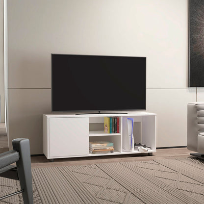 Tv Stand, 1 Door, 4 Shelves, 55" TV Capacity