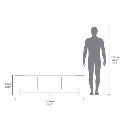 Multi-Color TV Stand with 2 Doors & 1 Drawer for Living Room