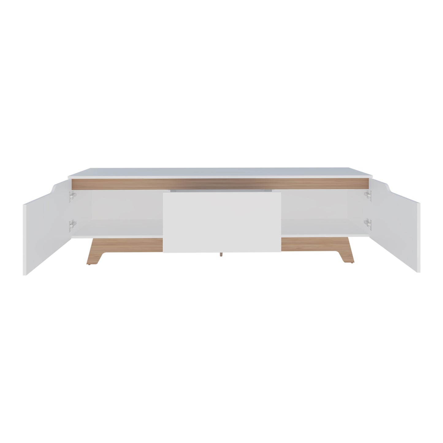 Multi-Color TV Stand with 2 Doors & 1 Drawer for Living Room
