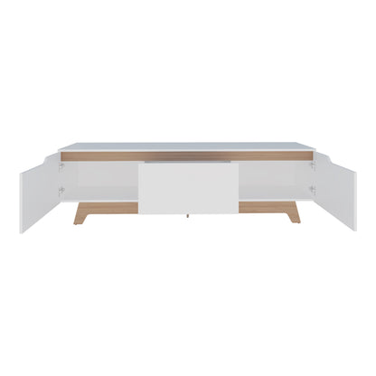 Multi-Color TV Stand with 2 Doors & 1 Drawer for Living Room