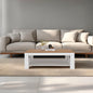 Coffee Table 16.20" H, 1 Shelf, White / Natural Oak - Living Room