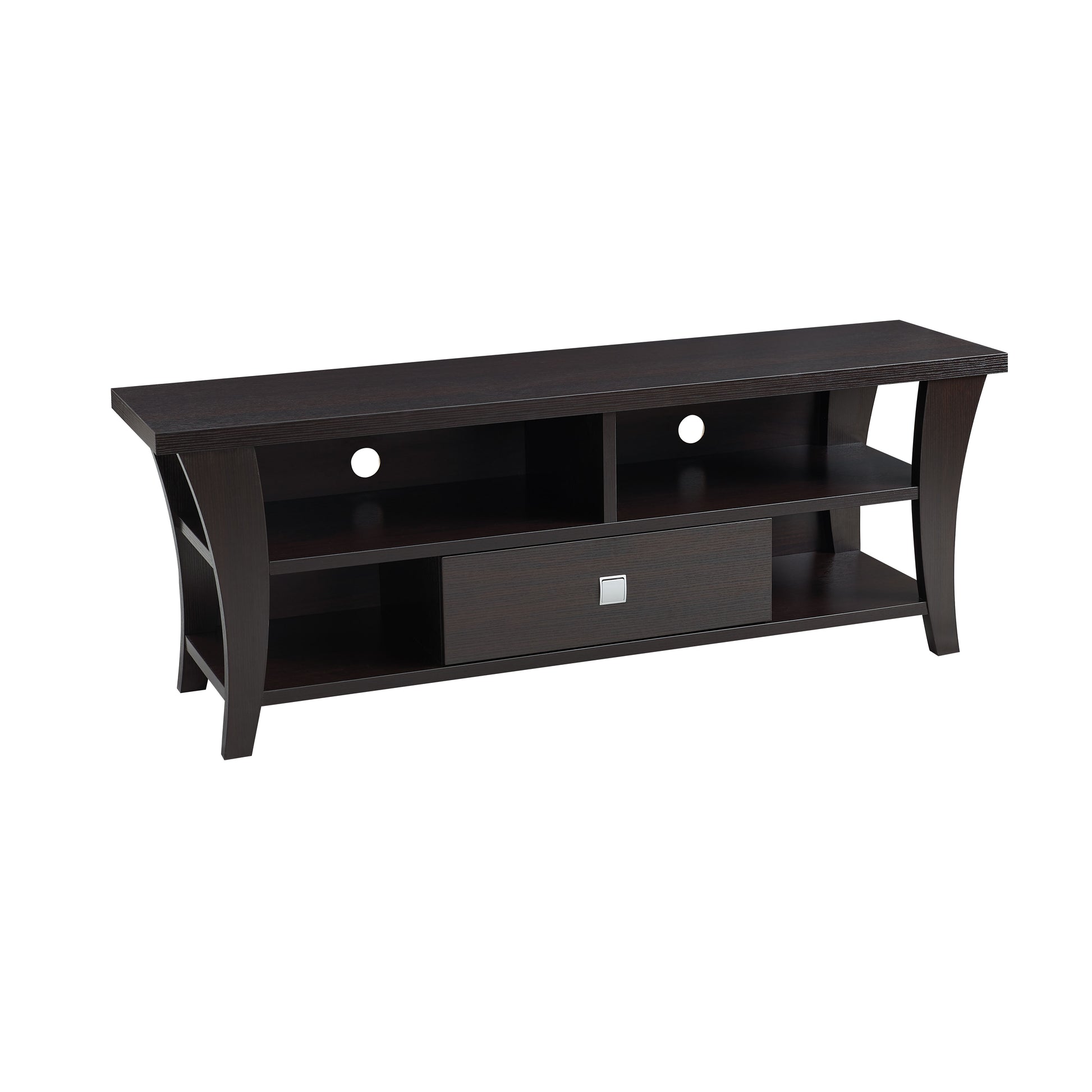 Espresso TV Stand with Storage Shelves 60-69 Inch TVs