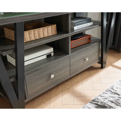 60-69 Inch TV Stand Grey Black Particle Board