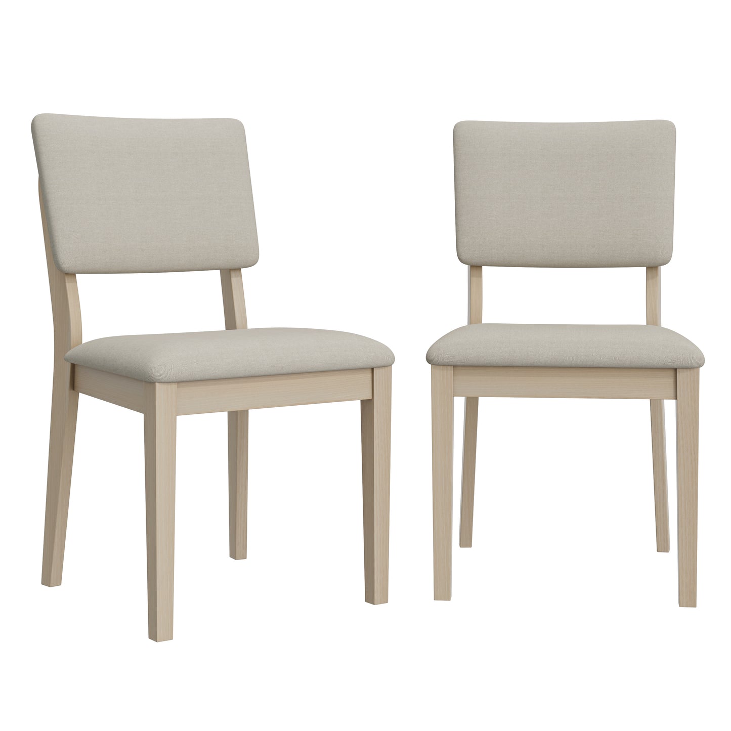 Gray Solid Wood Dining Chairs - Set of 2 for Dining Room