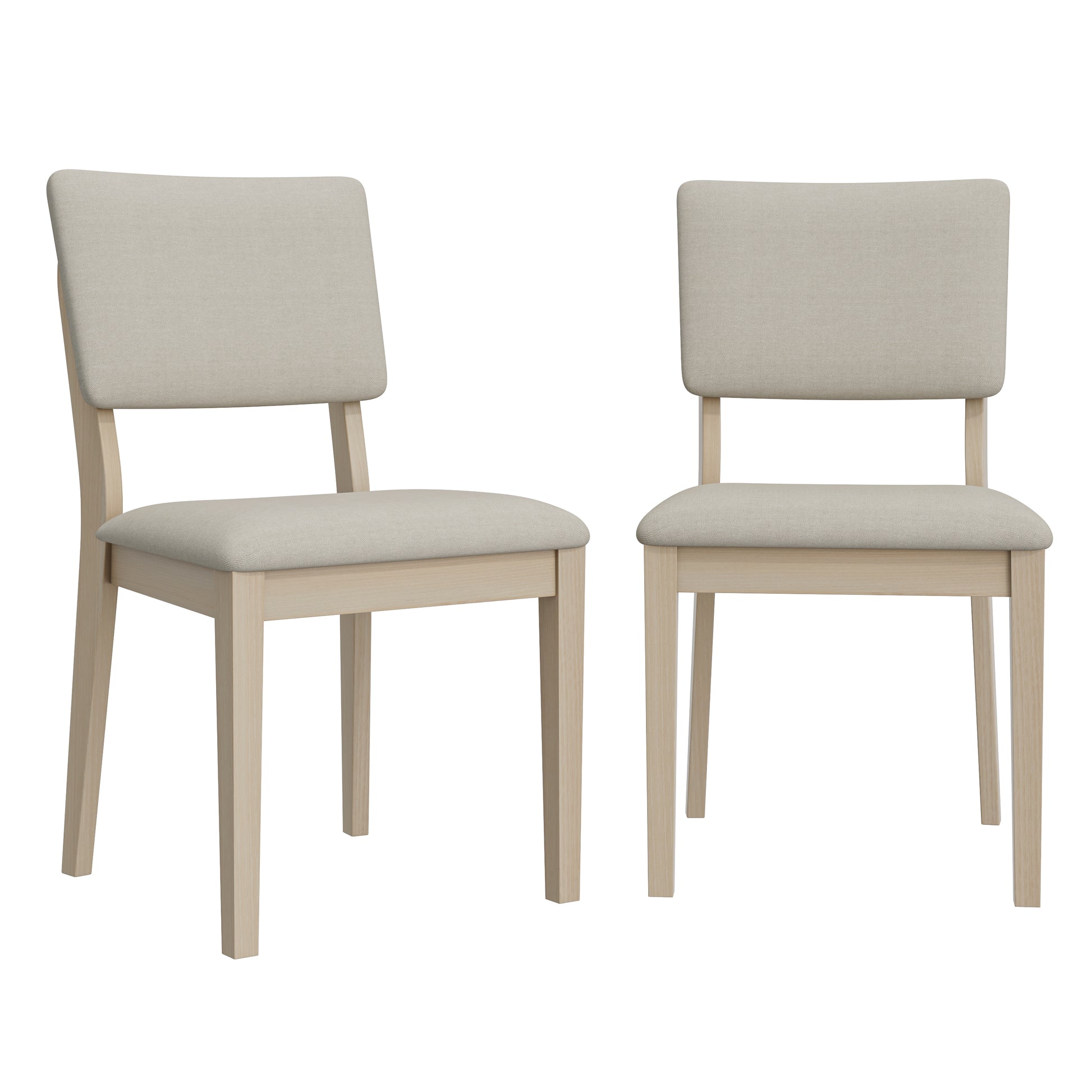 Gray Solid Wood Dining Chairs - Set of 2 for Dining Room
