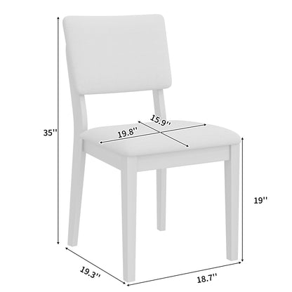 Gray Solid Wood Dining Chairs - Set of 2 for Dining Room