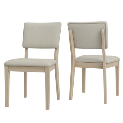 Gray Solid Wood Dining Chairs - Set of 2 for Dining Room