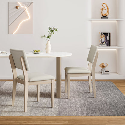 Du Cap Dining Chair in Gray with White Wash Color Solid Wood Legs (set of 2)